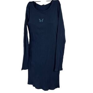 Wild Fable Women's Navy Embroidered Long Sleeve Bodycon Dress - Medium - NWT